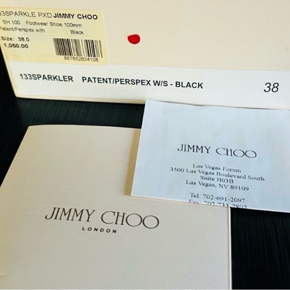 🛍️ Jimmy Choo Authentic Black and Silver Studded Heels w Original Packaging - Picture 6 of 17